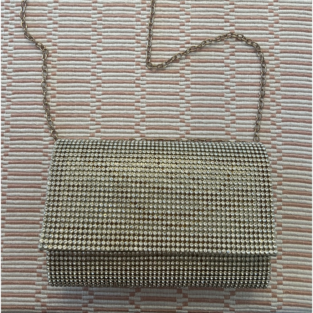 Gold and sequin clutch